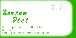 marton plel business card